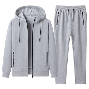 Ensemble 2 pièces pour hommes, vêtements décontractés de couleur unie, sweat à capuche avec fermeture éclair, pantalon de survêtement, nouvelle collection hiver automne 2025 - Product Image 3