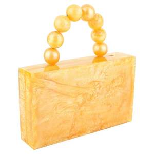 Pochette en résine pailletée pour mariage et fête Pochette en résine perlée faite à la main Pour la mode de luxe pour femmes à bas prix - Product Image 2