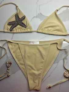 Nuevo diseño, vestido sexy personalizado para la playa, conjunto de bikini de playa con cuentas audaces, listo para usar, sensualidad - Product Image 2