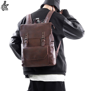Sac à dos en cuir PU souple et imperméable pour homme, sac à dos d'école quotidien pour ordinateur portable de haute qualité, prêt à être expédié - Product Image 3