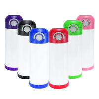 RTS 12oz Gobelet En Acier Inoxydable Coloré Flip Top Couvercles 50pcs/Ctn Enfants Bouteille D'eau USA Entrepôt Mix Couleur Sublimation Friendly