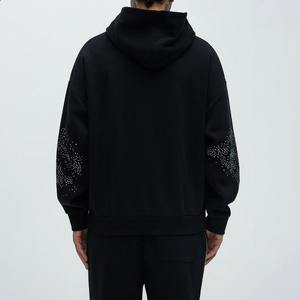 Survêtement d'hiver pour homme personnalisé, lavage à l'acide, impression DTG, strass vintage, tissu en molleton respirant avec fermeture éclair surdimensionnée - Product Image 4