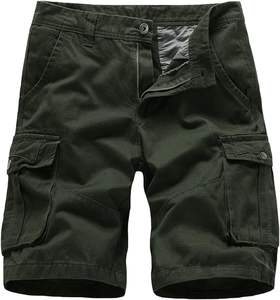 Short cargo en coton décontracté intelligent grande taille pour hommes 6 poches taille moyenne tissé respirant taille élastique Short décontracté grande taille - Product Image 1