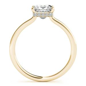 Bague en or jaune 18 carats avec diamant solitaire taille princesse cultivé en laboratoire pour femme, élégante, scintillante, opulente, cadeau d'anniversaire - Product Image 2