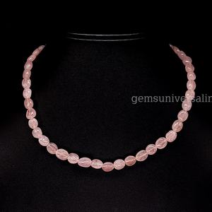 Collier de perles de morganite véritable ovale lisse Perles de morganite naturelle pour la fabrication de bijoux Collier de morganite - Product Image 2