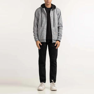 Nueva llegada Plain Dyed Men Zip Up Hoodie / Custom Pattern Men Precio más barato Zipper Hoodie para la venta - Product Image 6