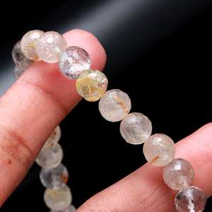 Dainty Natural Transparent Golden Rutile Quartz <b>Necklace</b> Semiprecious Gemstone <b>Beads</b> for Bridesmaids at Wedding Perfect Gift - Product Image 2