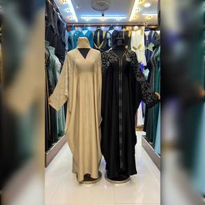 Wholesale Custom Adults Islamic Luxury Stylish Women Muslim <b>Dress</b> Dubai Ruffle Long Sleeve Anti-Wrinkle Handmade Silk Abaya - Product Image 1
