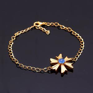 กำไลข้อมือเงินแท้ 925 ประดับพลอยบลูออนิกซ์ทรงกลม งานแฮนด์เมด สำหรับผู้หญิง สไตล์ทันสมัย เหมาะสำหรับงานปาร์ตี้ งานแต่งงาน ของขวัญคริสเตียน - Product Image 2