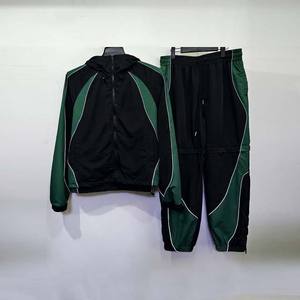 Conjunto de Chaqueta y Pantalón Deportivo Impermeable con Capucha, Estilo Casual, Holgado, Cortavientos de Poliéster para Hombre - Product Image 3