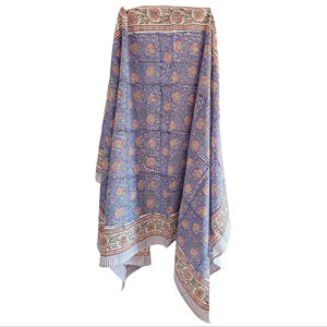 Pareo de Algodón 100% Estampado a Mano Sanganeri al por Mayor, Cubierta de Bikini para Mujer, Talla 44 Pulgadas X 72 Pulgadas - Product Image 1