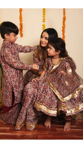 Bachpan gulbagh Organza anarkali thiết lập cô gái đa in anarkali phù hợp với thiết lập khối in kurta thiết lập - Product Image 3