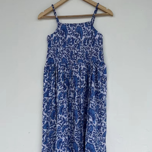Femmes filles imprimé pur coton Maxi robe indien bloc imprimé décontracté été soirée à la mode en gros longue Midi en vrac - Product Image 1