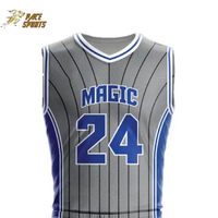 Jersey Basket Tanpa Lengan Motif Garis Logo Kustom, Bahan Bernapas untuk Musim Panas, Pria Wanita, Premium, Produk Terbaru, 100% Poliester