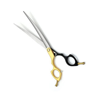 Tijeras de peluquería con mango de diseño personalizado, tijeras de aseo para mascotas de acero y Metal con reposapiés ajustable - Product Image 1