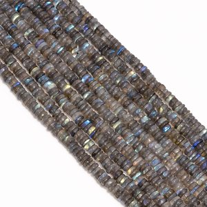 Labradorite Heishi Smooth Beads Natural Gemstone Wheel Rondelle DIY Craft Supplies for Jewelry Making - Product Image 5