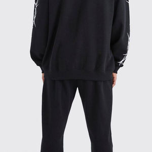 2025 New Fashion Acid Wash Vintage Screen Print Two-Piece Set Custom Pullover <b>Hoodie</b> & Jogger Tracksuit Winter No <b>String</b> Flares - Product Image 5