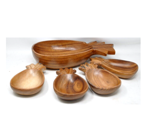 Tazón de madera para servir, excelente diseño, gran oferta, tazón de madera con forma de piña para servir - Product Image 6