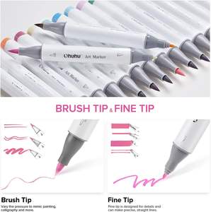 <span class=keywords><strong>Ohuhu</strong></span> 48 Colores Pastel Marcadores Pastel Punta de pincel Marcadores a base de alcohol Marcadores de Arte de artista de doble punta - Product Image 5