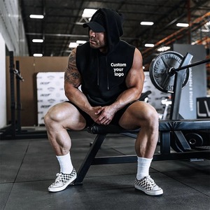 Débardeur respirant imprimé en 3D personnalisé Débardeur à capuche en coton biologique pour hommes Summer Gym Running Singlets - Product Image 2