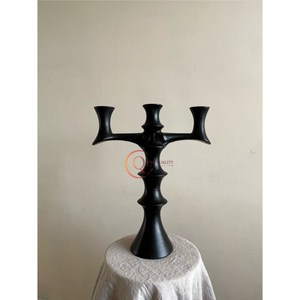 Candélabre moderne en métal noir avec un design unique Articles de mariage et de fête de Noël les plus vendus Décorer avec des bocaux à bougies - Product Image 2