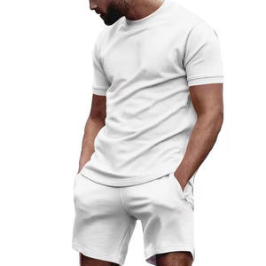 Ensemble T-shirt et short surdimensionné 100% coton biologique pour hommes, combinaison de sport d'été de haute qualité, survêtement respirant - Product Image 6