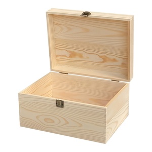 Caja de Almacenamiento de Madera Hecha a Mano, Caja de Madera Natural con Tapa con Bisagras, Caja de Almacenamiento Multiusos - Product Image 1