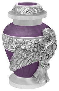 Ange de chagrin Urne souvenir violette Mini Memorial Custom Engraved Heart warming Ashes Tribute - Product Image 4