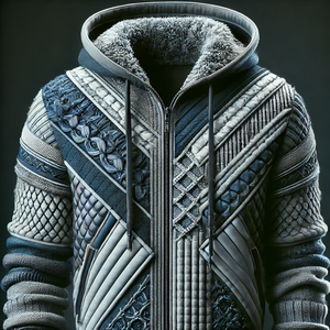 Stylish Embossed Winter Hoodie with Premium Fleece Fabric Waterproof & Eco-Friendly Embroidered Details for Fashion-Forward Look - Product Image 2