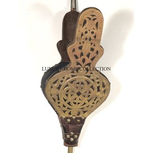 Soufflet d'incendie traditionnel en cuir en bois de haute qualité avec une forte pression d'air pour une utilisation facile dans les cheminées et les cheminées - Product Image 2