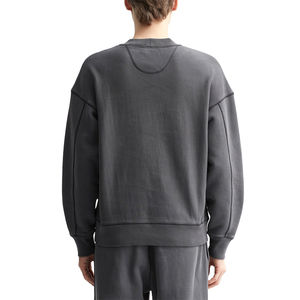 Sweat-shirts pour hommes de taille plus, coupe ample, respirants, fabriqués en usine OEM, avec des motifs brodés personnalisés, col en V, étiquette de soin personnalisée - Product Image 4