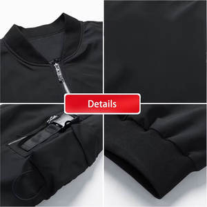 Chaqueta de bombardero clásica Vintage para hombre para invierno, tela vaquera gruesa con cuello levantado, técnica lavada, cierre de cremallera de talla grande - Product Image 5