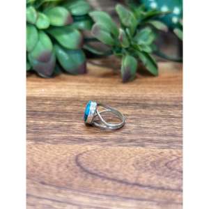 Natural Turquoise Sterling <b>Silver</b> <b>Ring</b> Size 5.75-Fine Gemstone Jewelry for <b>Men</b> - Product Image 5