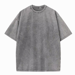 High Quality Custom Printed <b>Men's</b> 230 250gsm Oversized Cotton Acid Wash Cropped Boxy Rhinestones Graphic t <b>Shirt</b> - Product Image 2