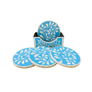 Ensemble de dessous-de-verre classiques faits à la main, écologiques, de haute qualité, incrustation d'os, logo personnalisable pour le thé, le café, les ustensiles de cuisine, Inde, croissant - Product Image 4