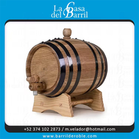 Barril de Tequila de 1 Litro al Mejor Precio, Barril de Madera con Borde Negro, Acabado Lacado para Cerveza, Compra a Bajo Costo