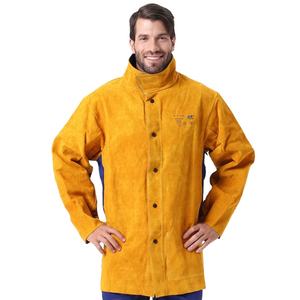 Chaqueta de soldadura de cuero de vaca de alta calidad, resistente al calor, productos de cuero para soldar - Product Image 1