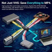 Kit Pengambilan Video VHS dengan Adaptor SCART, Pengolah Video USB untuk VCR ke PC, Perekaman MP4, Timer dan Snapshot