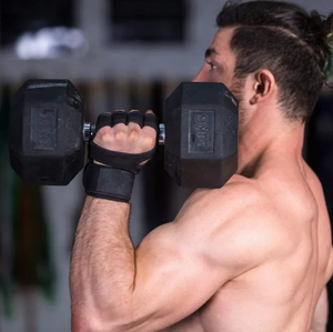 Gants de musculation pour hommes et femmes, protection complète de la paume, adhérence accrue, design demi-doigts, matière polyester, entraînement sportif - Product Image 3