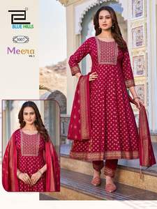 Kurti pantalon et dupatta en rayonne imprimée style traditionnel moderne 14 kg pour femme, mode Maruti toutes saisons, Chanderi, Indien Pakistanais - Product Image 6