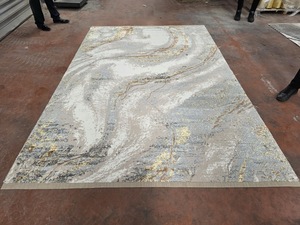 Tapis turc Adiva en polyester shaggy, tissé jacquard, fabriqué à la machine, à poils longs, rembourré, réversible, lavable, antidérapant, antimicrobien - Product Image 3