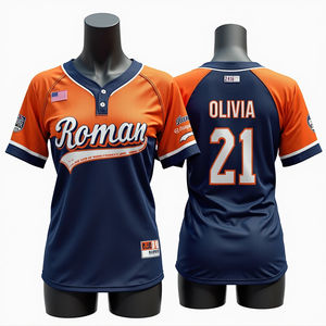 Uniforme de equipo de béisbol de poliéster de malla transpirable con estampado digital totalmente personalizado - Product Image 5