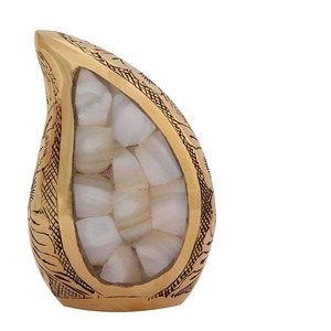 White Peace Esmalte Mejor Calidad Adulto Lágrima Urnas Para Cremación Uso Precios Bajos Metal Fancy Teardrop Funeral Made India 2024 - Product Image 3