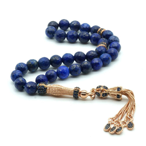 Tasbih de Alta Calidad Hecho a Mano con 33 Cuentas de Piedra y Madera, Cuentas de Oración para Musulmanes, Ramadán - Product Image 2