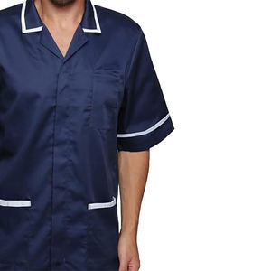Uniformes de Hospital para Hombre Personalizados al por Mayor, Blusas de Enfermería con Cuello Camisero, Ribete Blanco, Alta Calidad, Servicio OEM para el Sector Salud - Product Image 4