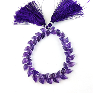 Perles de pierres précieuses en améthyste naturelle facettées en forme de goutte d'eau de 8 pouces de long, 12x7mm, tendance, certifiées IGI, pour la fabrication de bijoux - Product Image 1