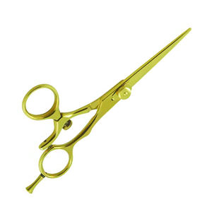 Ciseaux de coiffeur tranchants à bord de rasoir couleur or ciseaux de beauté à lame tranchante droite avec anneau réglable et repose-doigt - Product Image 2