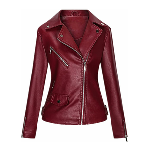 Vente en gros Vêtements d'hiver personnalisables Veste en cuir de haute qualité pour femmes Vestes en cuir respirantes pour femmes - Product Image 3