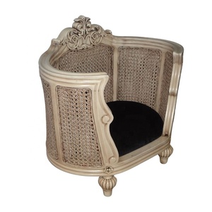 Antique lit pour animaux de compagnie en bois chat canapé rotin chien chaise accessoires pour animaux de compagnie chat et chien maison faite pour meubler les meubles de maison européens - Product Image 3