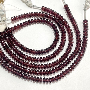 Mozambique Natural Garnet Faceted Rondelle <b>Beads</b> Wholesale Beading Supplies Shape Rondellel - Product Image 1